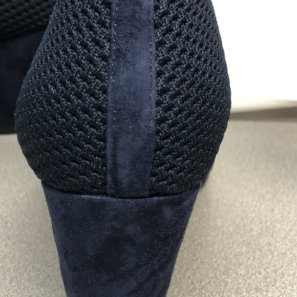 Eileen Fisher Navy Purl Stretch Knit Bootie Ladies Size 10  ** - Picture 7 of 9